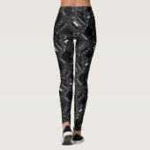 Funky Retro Schwarz-weiße Computerplatine Leggings (Rückseite)