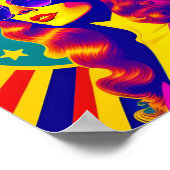 Funky Retro Sonnenbrille Pop Girl Poster (Ecke)