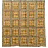 Funky Retro Square Kariert Tile Pattern Duschvorhang (Vorderseite)