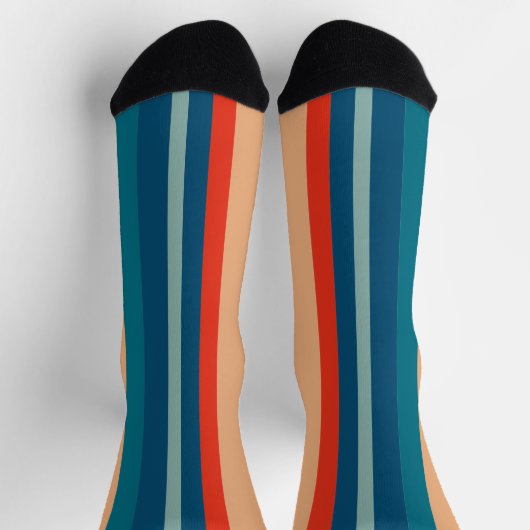 Funky Retro Streifen Socken (Oben)