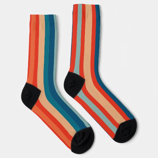 Funky Retro Streifen Socken (Rechts)