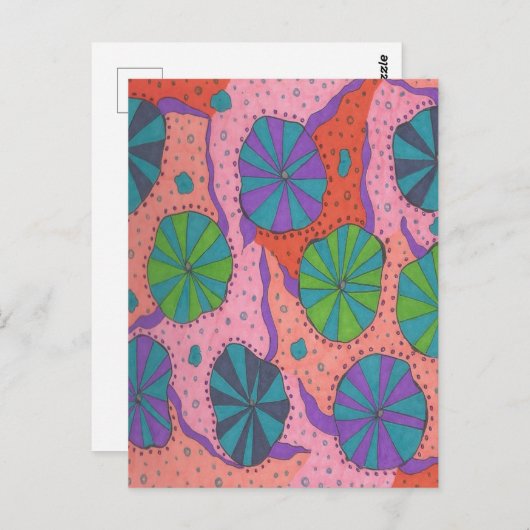 Funky Retro Vibes Postkarte (Vorne/Hinten)