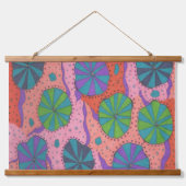 Funky Retro Vibes Wandteppich Mit Holzrahmen (Vorne)