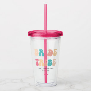 Funky Retro Vintag Bride Tribe Junggeselinnen-Absc Acryltrinkbecher