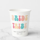 Funky Retro Vintag Bride Tribe Junggeselinnen-Absc Pappbecher (Vorderseite)