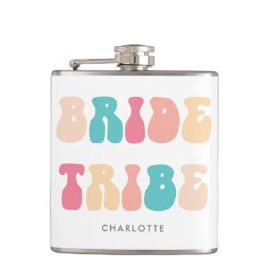 Funky Retro Vintage Braut Tribe Junggesellinnenabs Flachmann