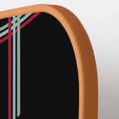 Funky Retro Wavy Stripes Red Blue Green Black Pickleball Schläger (Linke Seite)