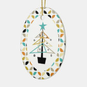 Funky Retro Weihnachtsbaum Mitte des Jahrhunderts Keramik Ornament (Links)