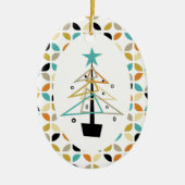 Funky Retro Weihnachtsbaum Mitte des Jahrhunderts Keramik Ornament (Vorne)