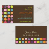 Funky Retrodots Punkte / DIY Hintergrundfarbe Visitenkarte (Vorne/Hinten)