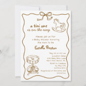 Funky Rocking Horse Espresso Martini Babydusche Einladung (Vorderseite)