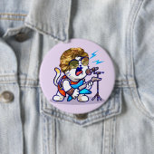Funky Rockstar Cat - Cool Music Lover Kitty Button (Beispiel)