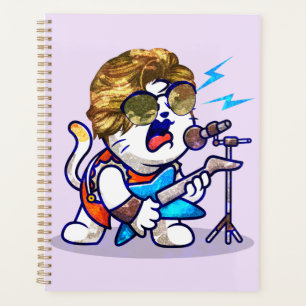 Funky Rockstar Cat - Cool Music Lover Kitty Planer