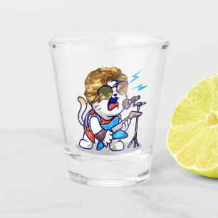 Funky Rockstar Cat - Cool Music Lover Kitty Schnapsglas
