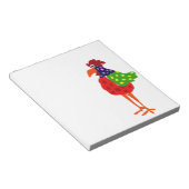 Funky Rooster Folk Art Design Notizblock (angewinkelt)