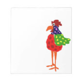 Funky Rooster Folk Art Design Notizblock (Vorderseite)