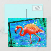 Funky rosa Flamingo Reise Postkarte (Vorne/Hinten)