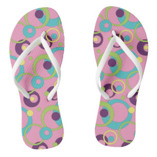 Funky Rosa Kreise Flip Flops Badesandalen