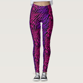Funky rosa lila Zebra-Druck-Leggings Leggings