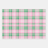 Funky rosa und grünes Kariertes Tartan-Mix-Muster Geschenkpapier Set (Vorderseite 3)