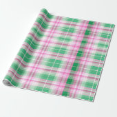 Funky rosa und grünes Kariertes Tartan-Muster Geschenkpapier (Ungerollt)