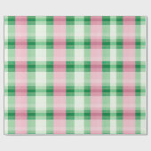 Funky rosa und grünes Kariertes Tartan-Muster Geschenkpapier (Flach)