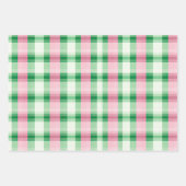Funky rosa und grünes Kariertes Tartan-Muster Geschenkpapier Set (Vorderseite 2)