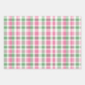 Funky rosa und grünes Kariertes Tartan-Muster Geschenkpapier Set (Vorderseite 3)