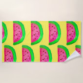 Funky rosa Wassermelone Art Beach Style Strandtuch (Vorderseite)