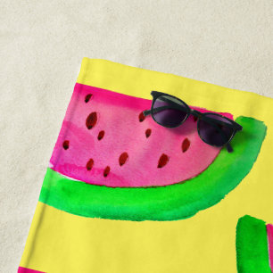 Funky rosa Wassermelone Art Beach Style Strandtuch