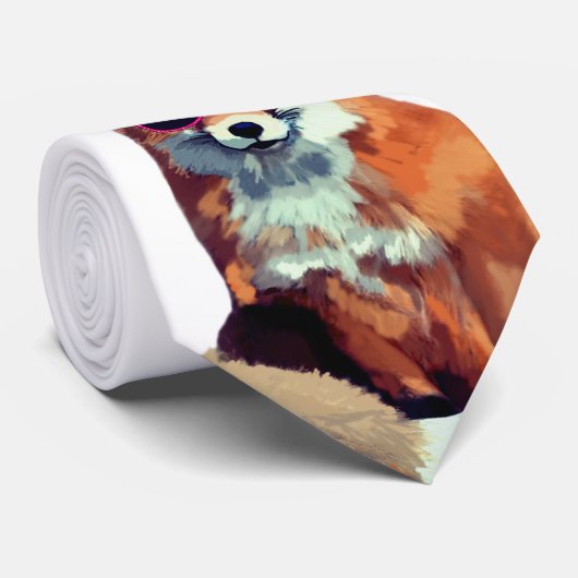 Funky roter Fox-Krawatte Krawatte (Gerollt)