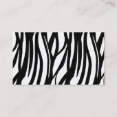 Funky Rückseite Zebra Schwarz/Weiß Monogramm Visitenkarte (Rückseite)
