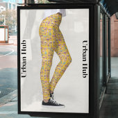 Funky Saffron Orange Wild Sh'rooms Muster Leggings