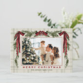 Funky Samt Weihnachten Boho Rote Schleife 4 Foto (Stehend Vorderseite)