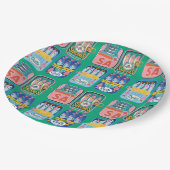 Funky Sardine Küstenmeeresfrüchte Pappteller (Schrägansicht)