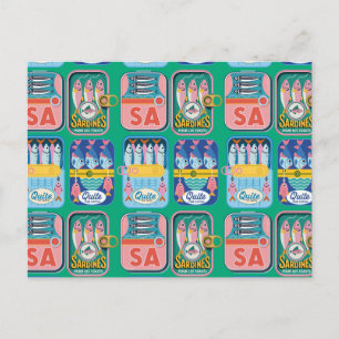 Funky Sardine Portugal  Postkarte