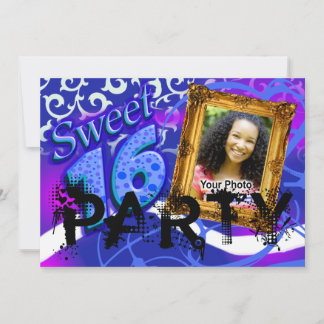 Funky Sassy Sweet 16 Foto Party Einladung