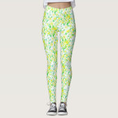Funky saure Feigen Blumen Muster Leggings (Vorderseite)