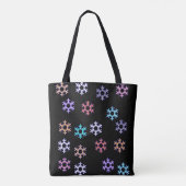 Funky-Schneeflocken überall auf der Drucktasche Tasche (Rückseite)