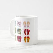 Funky Schuhe bunt Summer flip Flops Kaffeetasse (Vorderseite Links)