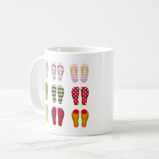 Funky Schuhe bunt Summer flip Flops Kaffeetasse (Vorderseite Links)