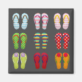 Funky Schuhe bunt Summer flip Flops Magnet (Vorne)