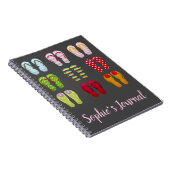 Funky Schuhe bunt Summer flip Flops Notizblock (Rechte Seite)