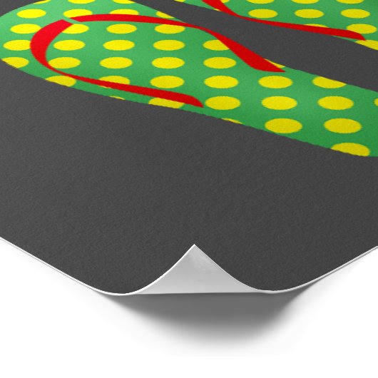 Funky Schuhe bunt Summer flip Flops Poster (Ecke)