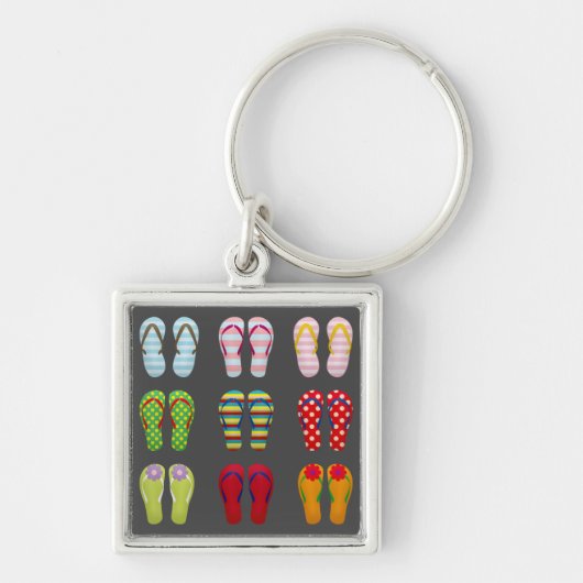 Funky Schuhe bunt Summer flip Flops Schlüsselanhänger (Vorne)