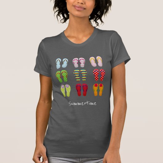 Funky Schuhe bunt Summer flip Flops T-Shirt (Vorderseite)