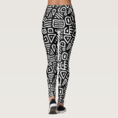 Funky Schwarz-Weiß Leggings (Rückseite)