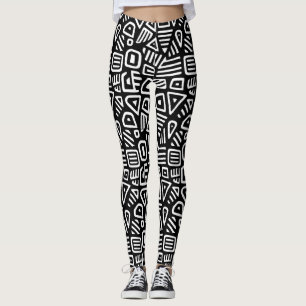 Funky Schwarz-Weiß Leggings