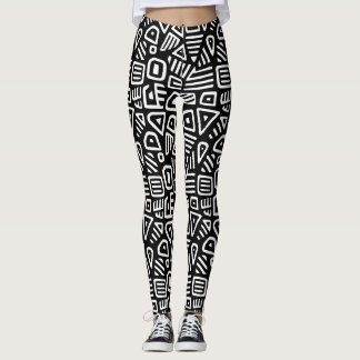Funky Schwarz-Weiß Leggings
