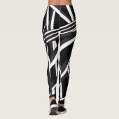 Funky Schwarz-Weiß-Leggings, einzigartig designt. Leggings (Rückseite)